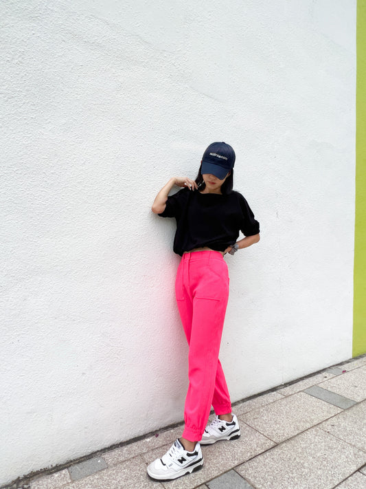 Fuchsia Patch Pocket Joggers