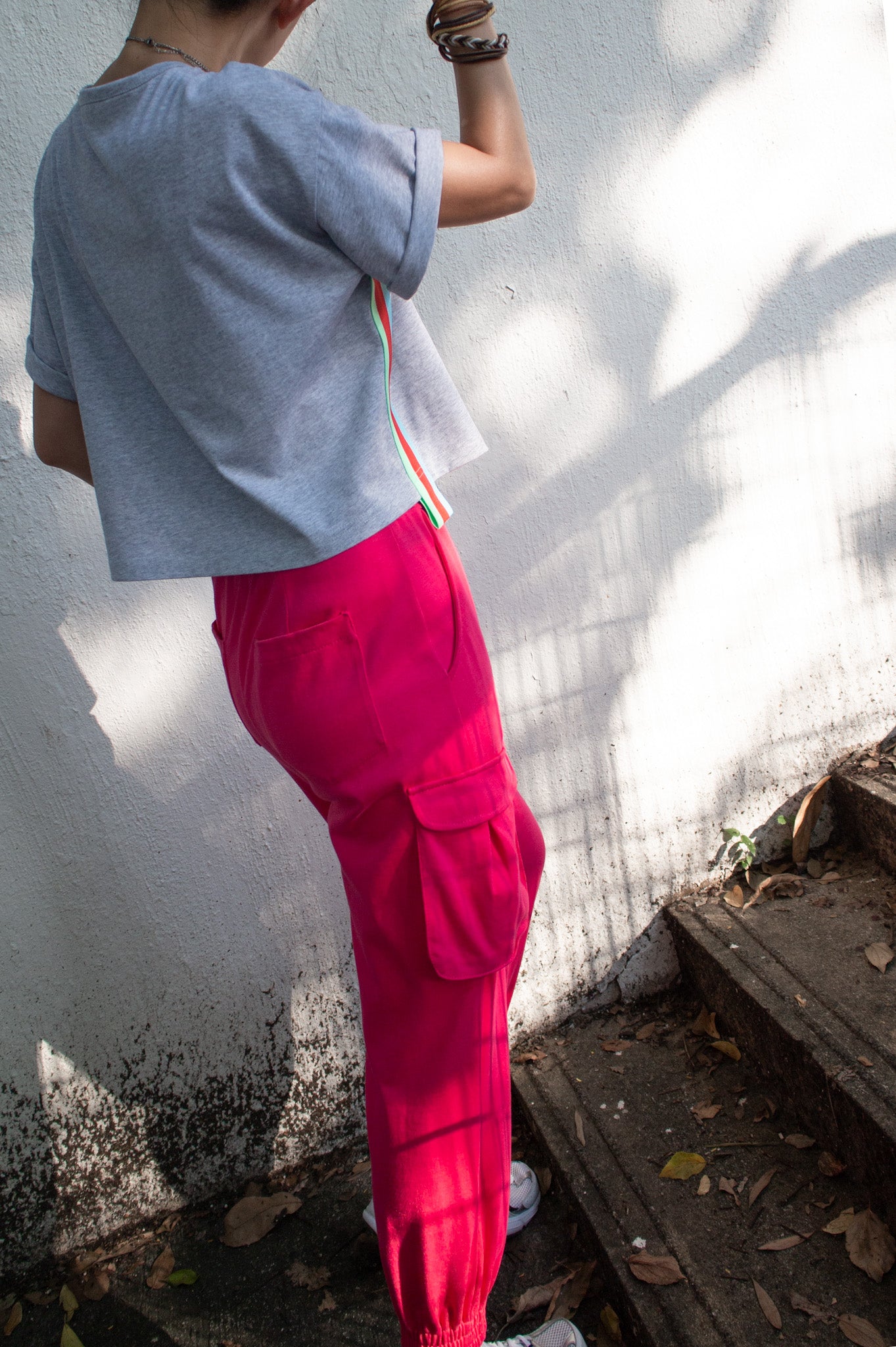 Fuchsia Pink Jersey Joggers