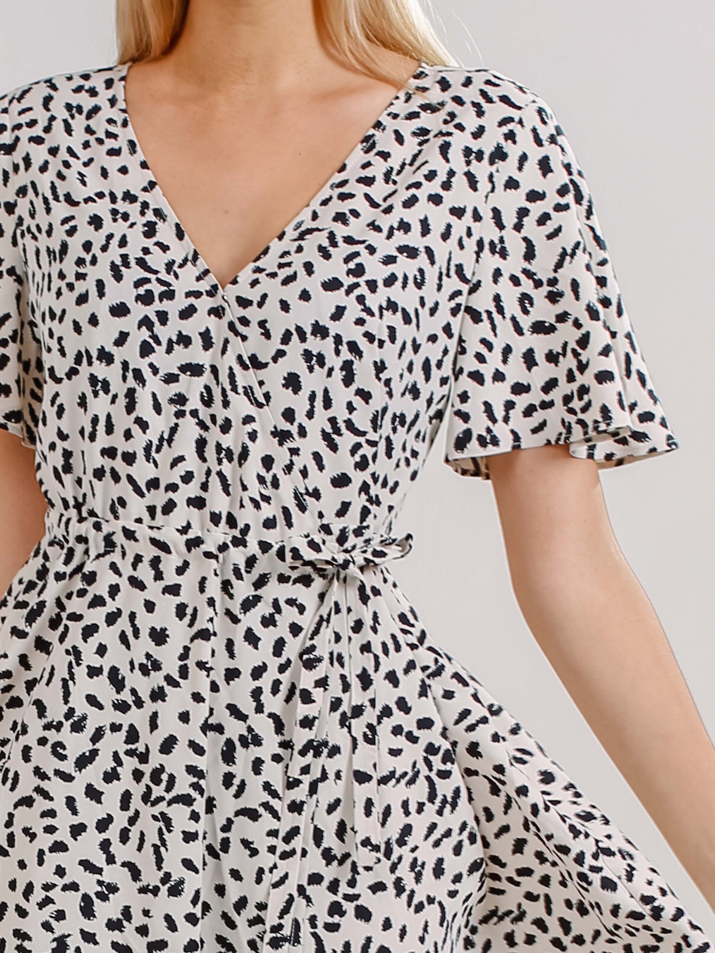 Brush Stroke Wrap Dress