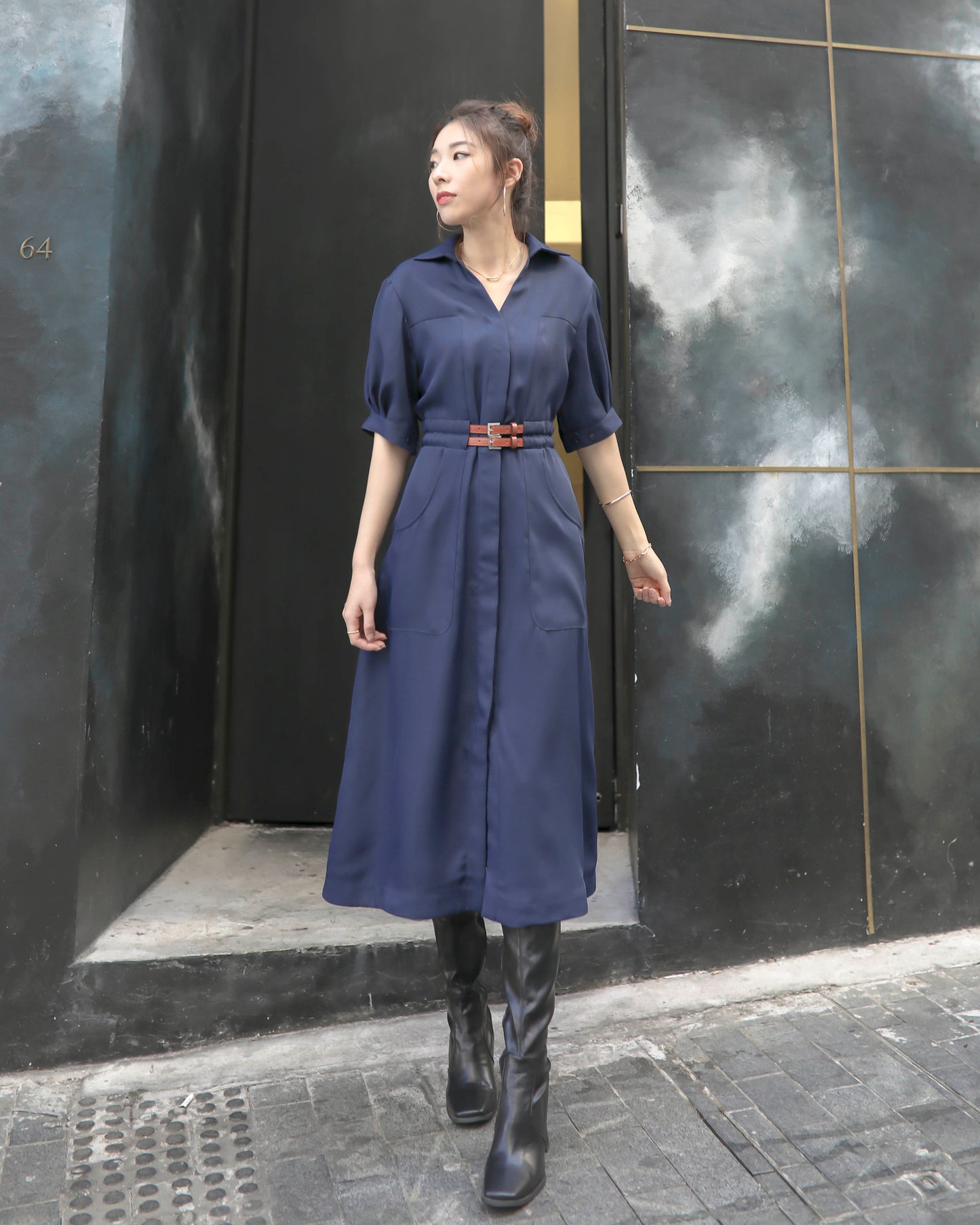 Navy Shirt Dress