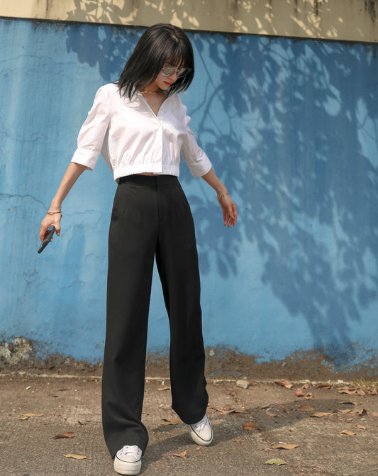 Ruched Button-up Shirt