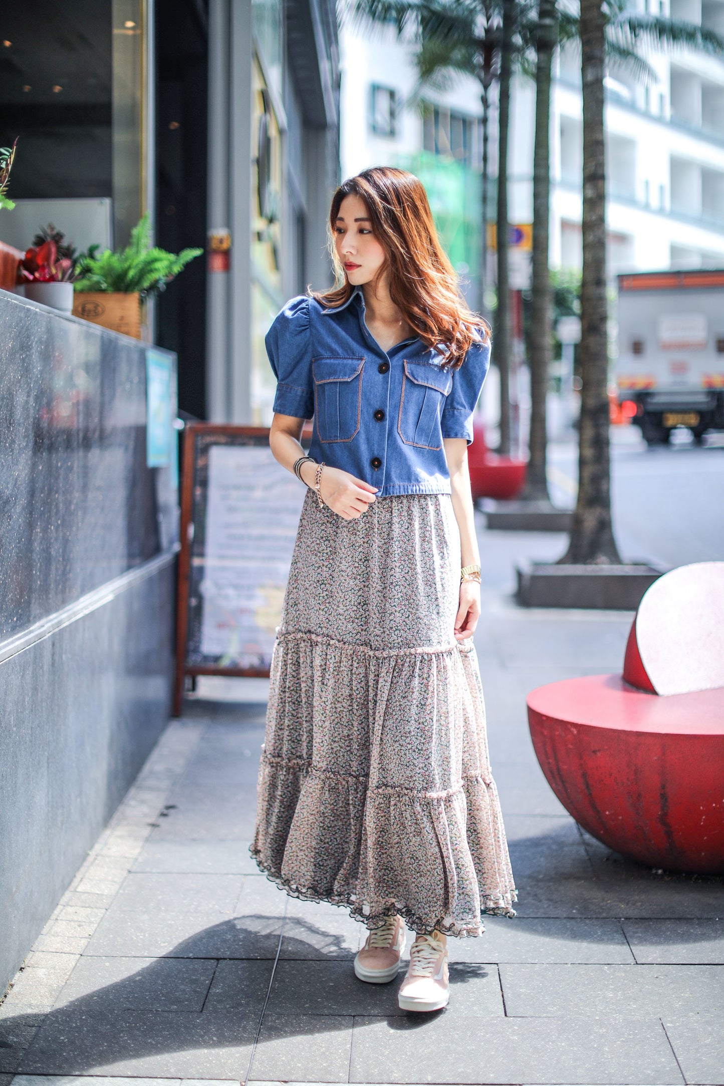 Ruffled Long Skirt