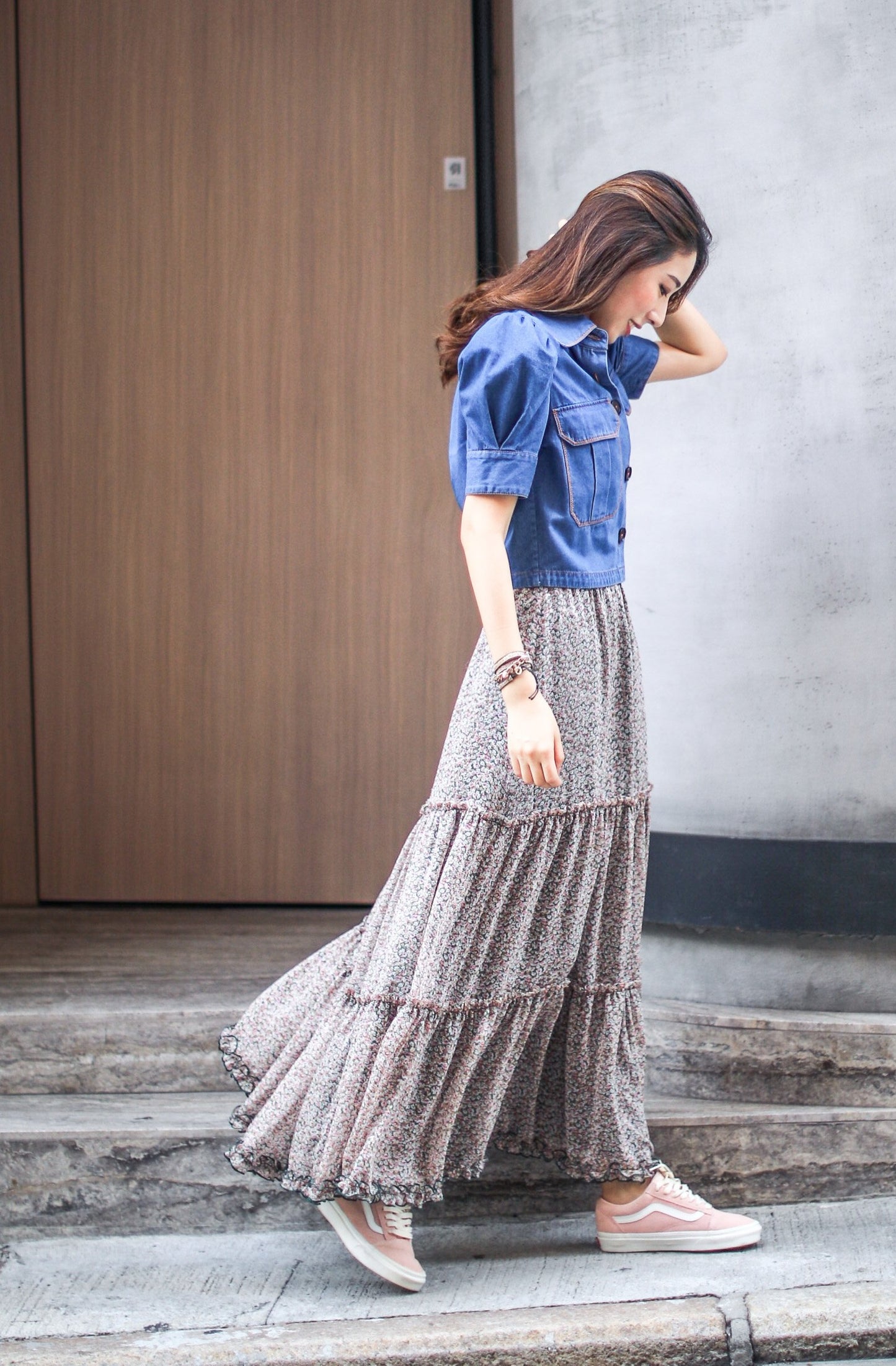 Ruffled Long Skirt