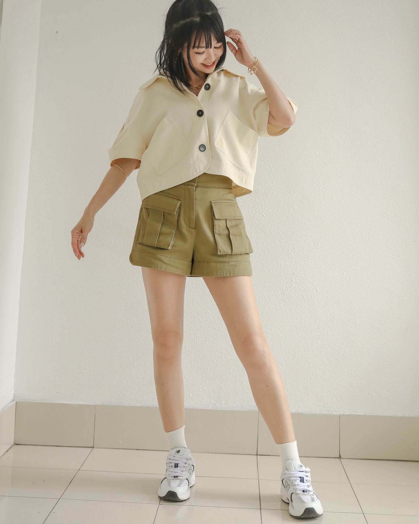 Ecru Puffed Sleeve Jacket