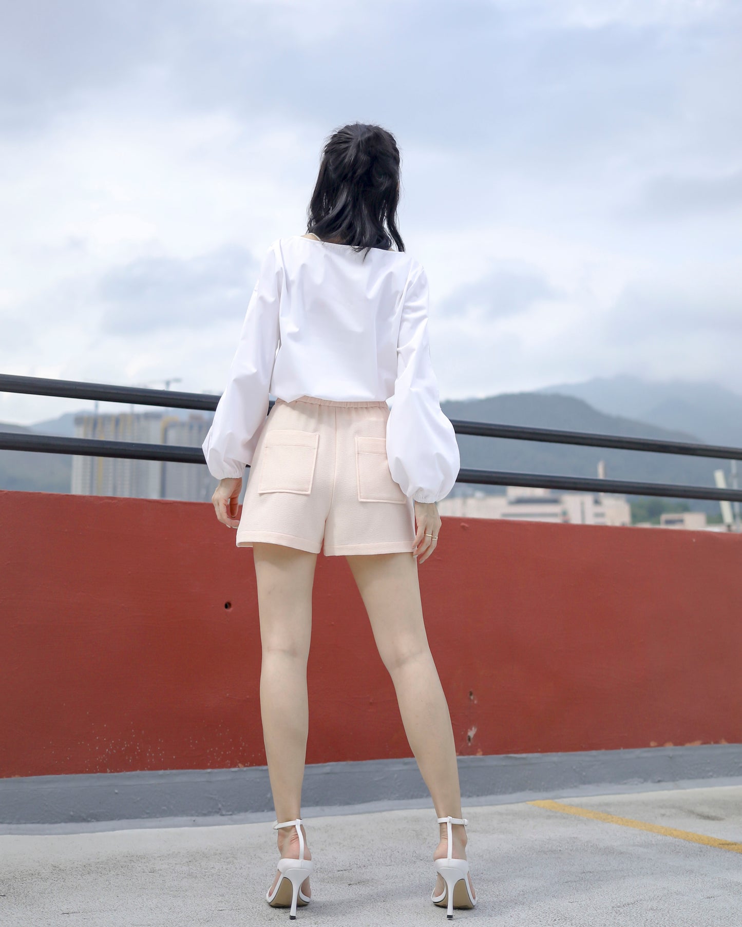 Drawstring Elastic Waist Shorts