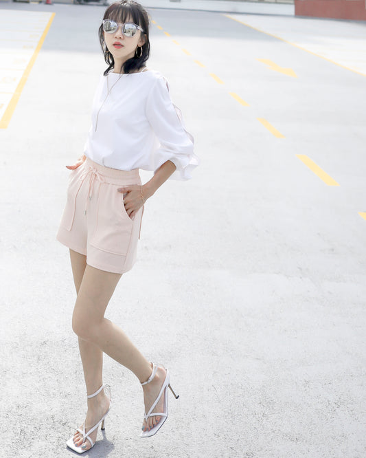 Drawstring Elastic Waist Shorts