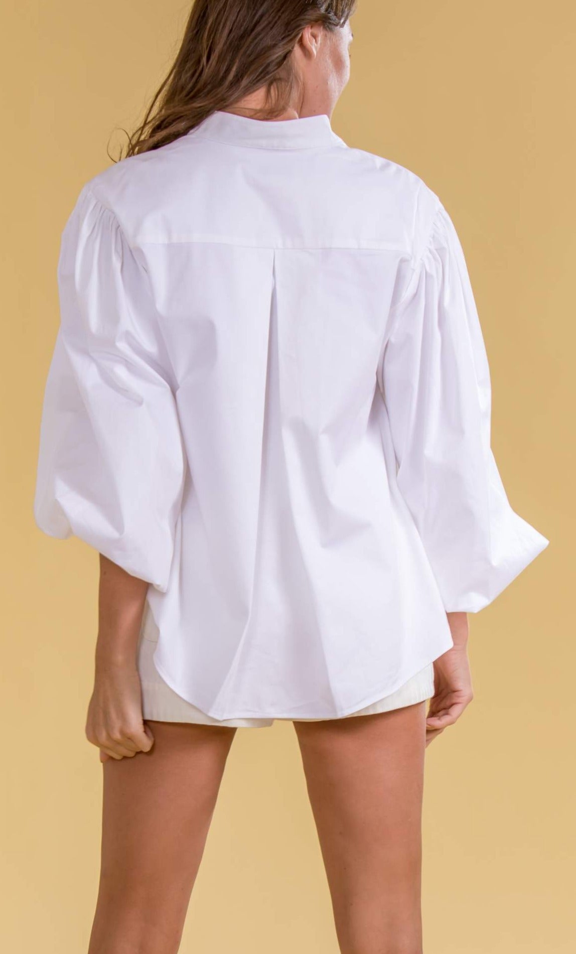 Cotton Oversize Puff Sleeve Shirt