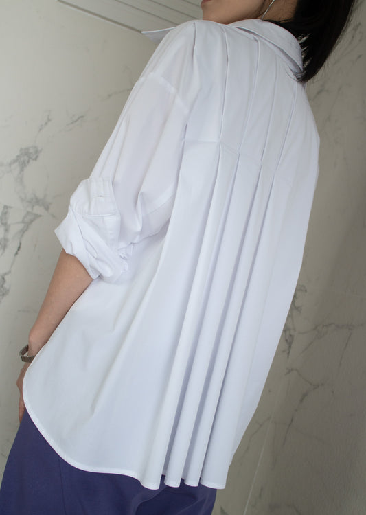 White Pleat Back Shirt