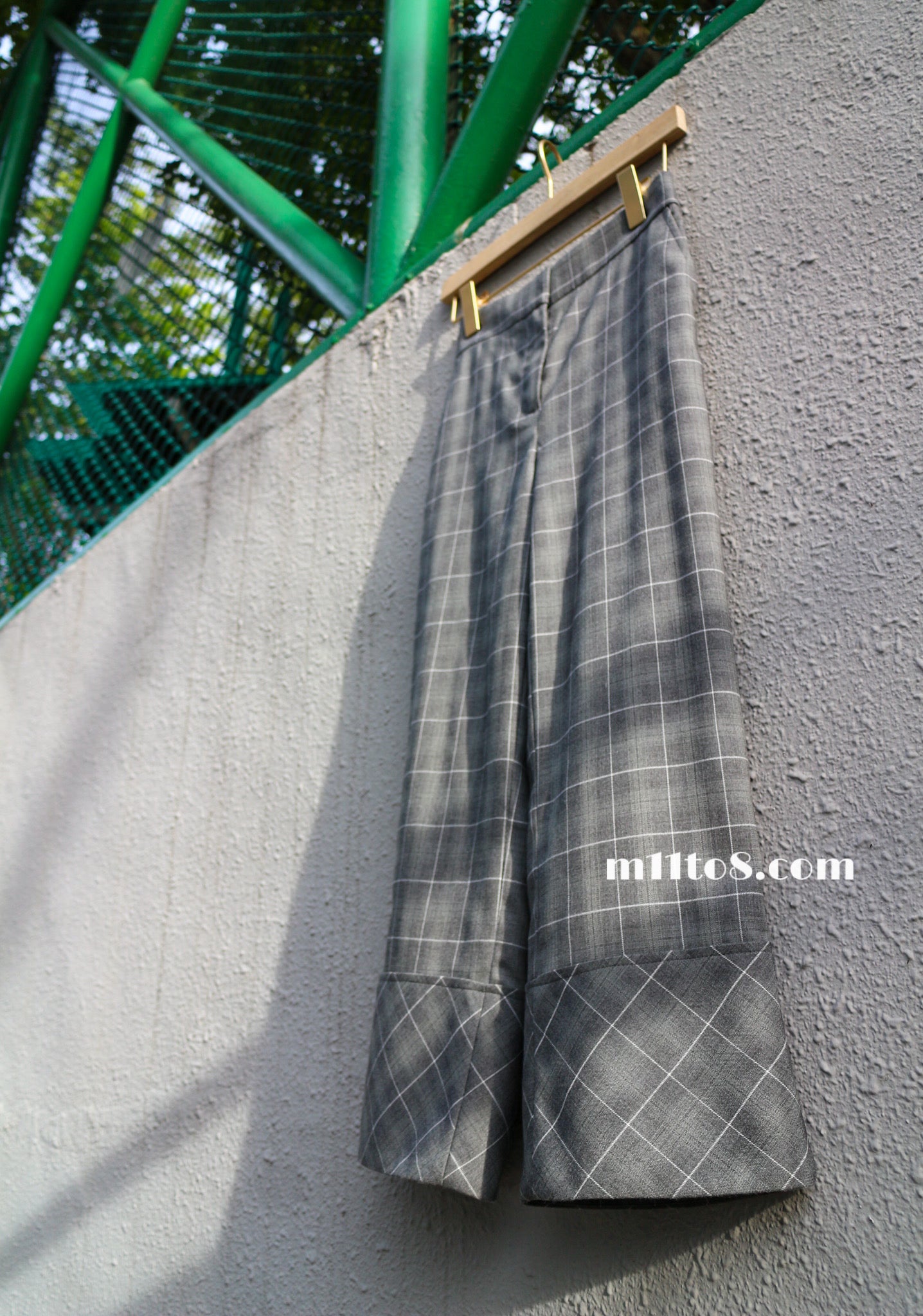 Plaid Wide Leg Trousers