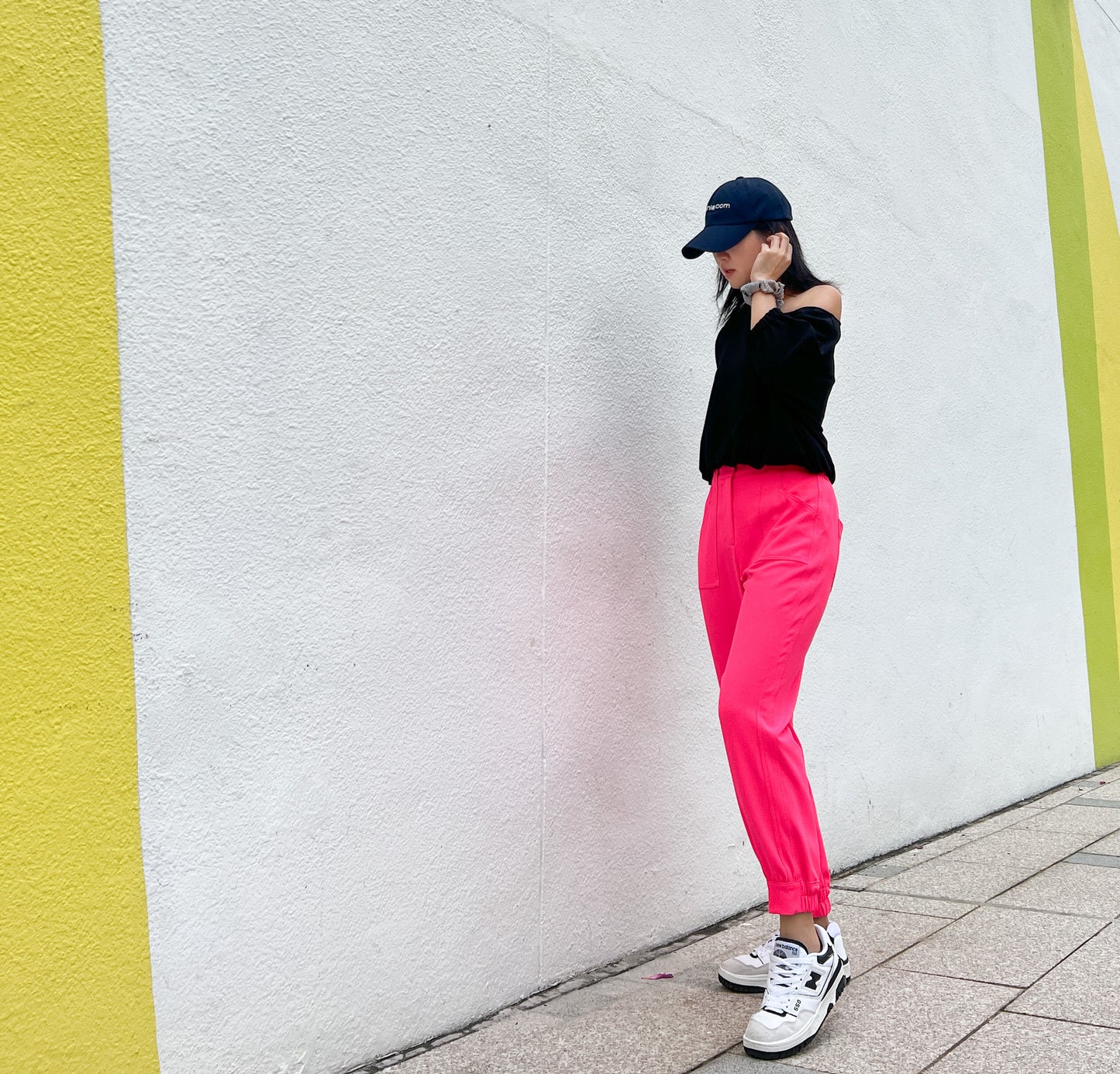 Fuchsia Patch Pocket Joggers