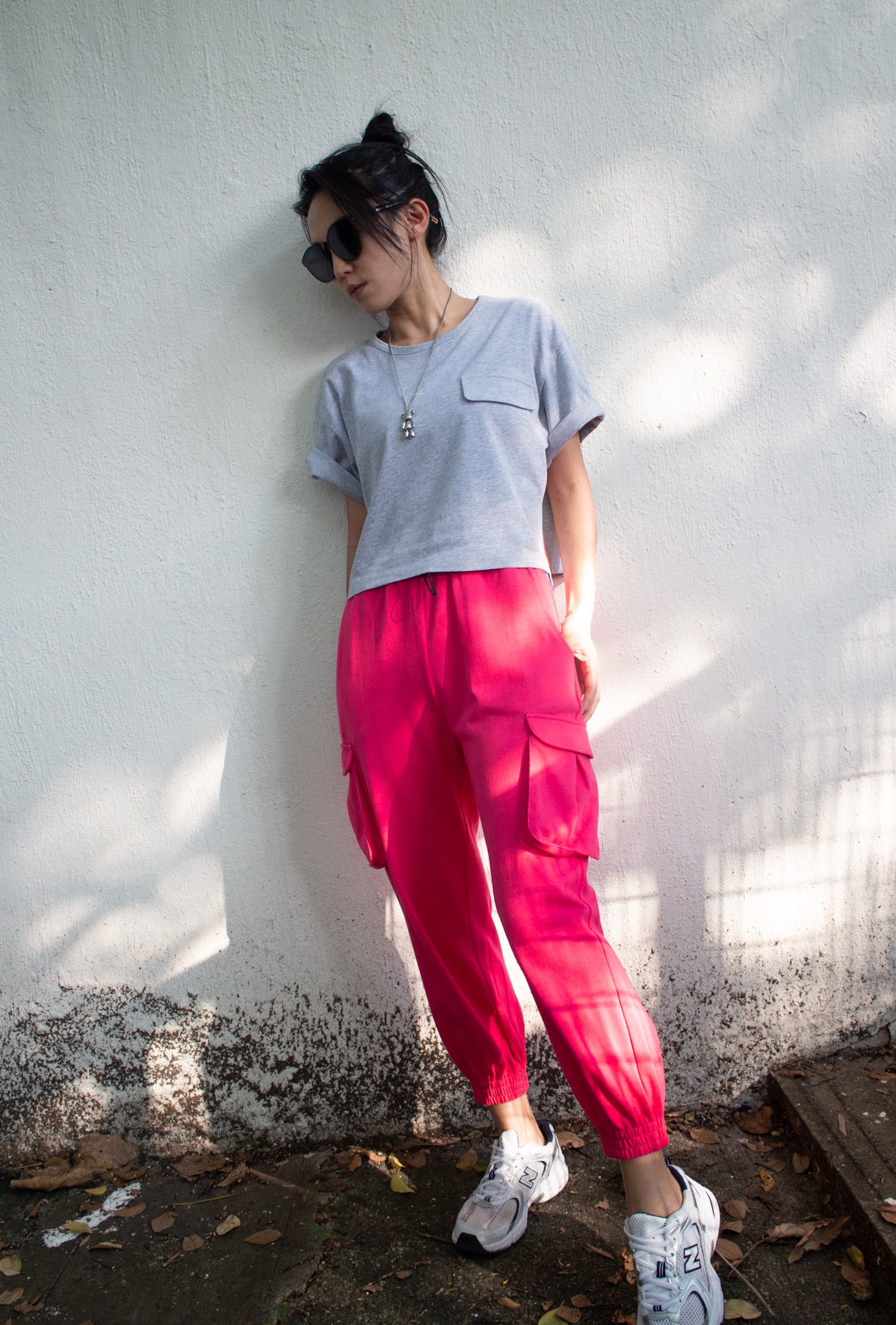 Fuchsia Pink Jersey Joggers