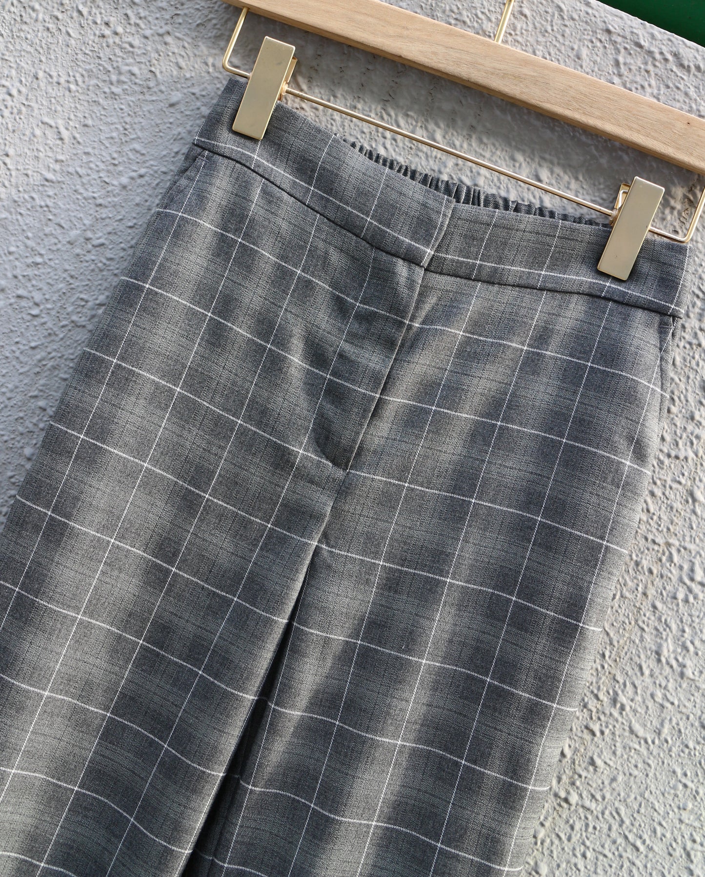 Plaid Wide Leg Trousers