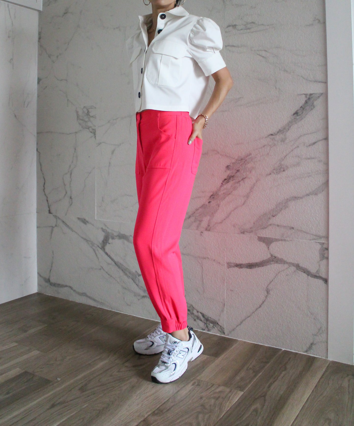 Fuchsia Patch Pocket Joggers